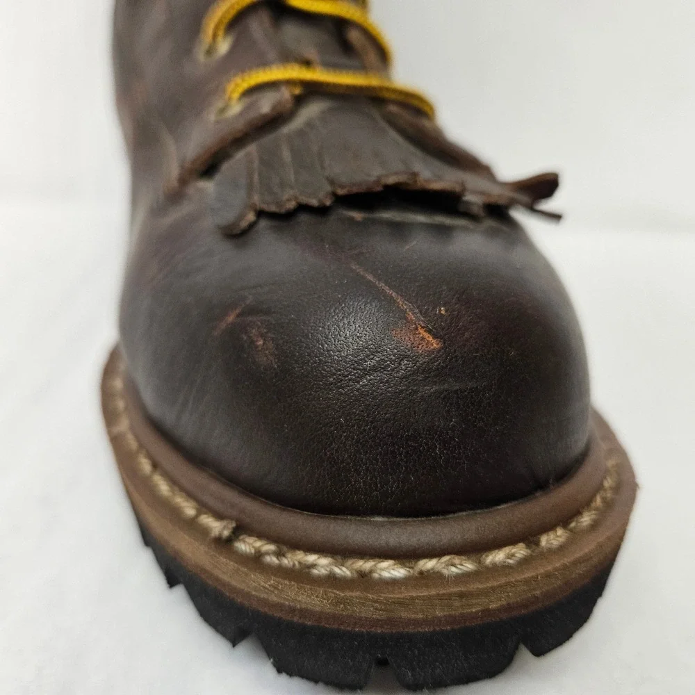 Georgia Boot Logger Work Boots Waterproof Steel Toe G7313 Brown Leather Mens 8.5